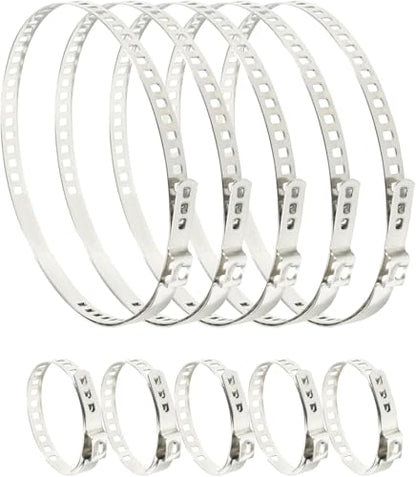 5 Set CV Boot Clamps, Auto CV Joint Boot Clamps Kit Stainless Steel Adjustable, Drive Shaft Single Ear Boot Clamp Replacement, Universal for Cars, Trucks, SUVs (Silver)