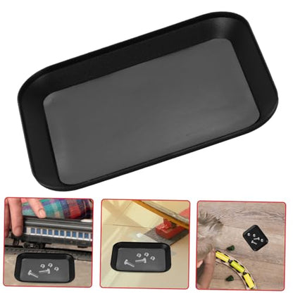 BESPORTBLE 1pcs Screw Storage Tray Bolt Organizer Metal Parts Serving Plate Rc Model Parts Bowl Magnetic Tool Holder - color: Black