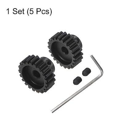 HARFINGTON Mod 1 M1 Pinion Motor Gear Set 2pcs 21T 22T Fit 5mm RC Motor Shaft M1 Pitch Gears for RC Car, with Hex Key - style: 21T 22T