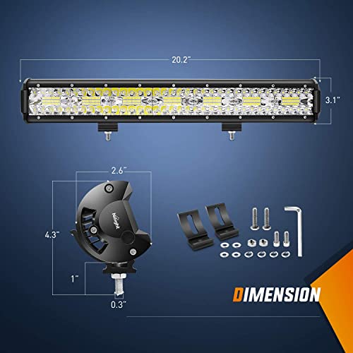 Nilight 20 Inch 420W LED Light Bar Triple Row Flood Spot Combo 42000LM Driving Boat Led Off Road Lights with 12V On/Off 5 Pin Rocker Switch 16AWG Wiring Harness Kit, 2 Years Warranty - color: 20Inch Lights + Wiring Harness