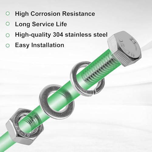 260Pcs M6 M8 M10 Hex Bolts and Nuts Assortment Kit,304 Stainless Steel Machine Screw Sets with Case,Metric Fastener Set Machine Screw Nuts Washers