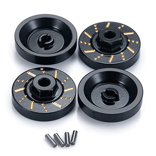 RC-Hub 4Pcs Black Wheel Weights Hex Adapter Brass Wheel Hub Extended for 1/24 Axial SCX24 AXI90081 AXI00001 AXI00002 AXI00005 AXI00006 RC Crawler Car - color: Adapter Weight