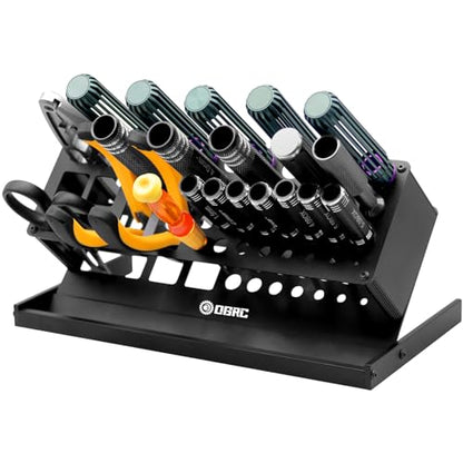 OGRC Screwdriver Storage Rack Organizer Holder RC Repair Tool Shelf | Aluminum Alloy, 41 Hole Double Layer, 45° Tilt Open Design, Hand Tools Storage, for Desktop Workbench Home Workspace
