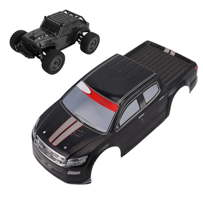 Drfeify 1/10 RC Car Shell, PVC Remote Control Truck Body Shell Cover Spare Part for 26cm Wheelbase (Black) - color: Black
