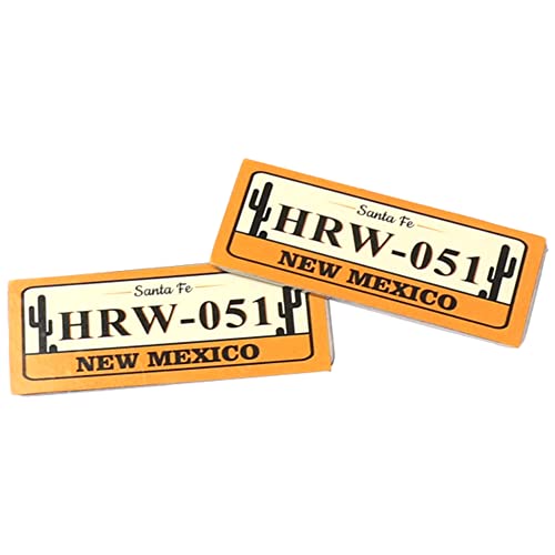2PCS HIRCQOO Metal RC Car License Plate Decorations Accessories Compatible with Traxxas TRX-4 Tamiya CC01 Axial SCX10 D90 1/10 RC Crawler Car (HRW051) - style: HRW051