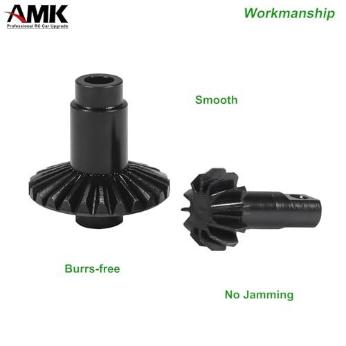 AMK Steel TRX4M Bevel Gear, Differential 12T-26T Underdrive 12T-22T Overdrive Diff Gears Ring Pinion Set for 1/18 RC Crawler TRX4M Upgrades