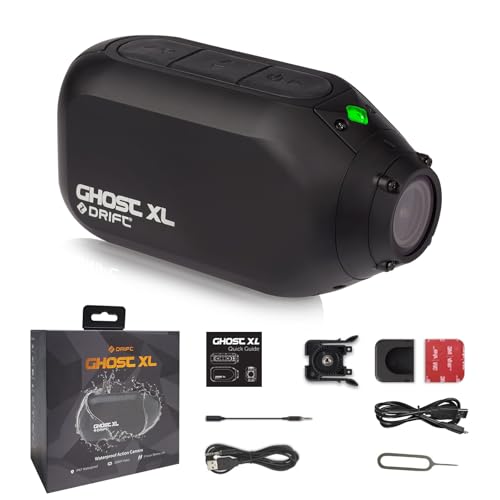 Drift Ghost XL 9 Hour Battery Action Camera, 1080P IPX7 Waterproof Helmet Camera, WiFi Remote Control Sport Cameras Wearable for Vlog Motorcycle Bicycle Cam