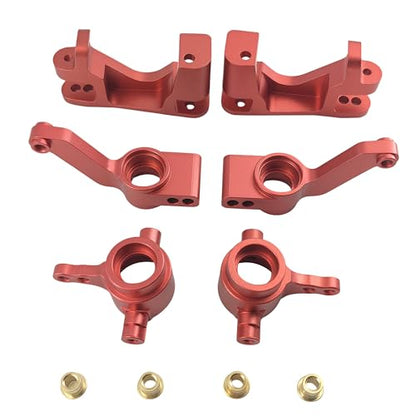 C-Hubs Steering Blocks & Rear Carriers for Slash Stampede Rustler (Red) | Aluminum,4X4,4WD,RC Car,6837 6832 1952,CNC Machined,High Strength,Precision Fit