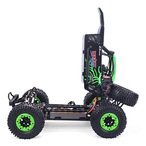 1/10 Scale 4WD RC Cars for Adults Brushless+Wheel，Max 43 MPH Off-Road Fast RC Cars (Green) - color: Green