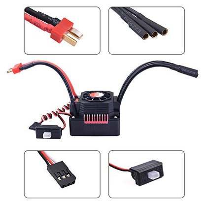 GoolRC Surpass Hobby 60A Brushless ESC Waterproof Electronic Speed Controller for 1/10 RC Car Truck Off-Road