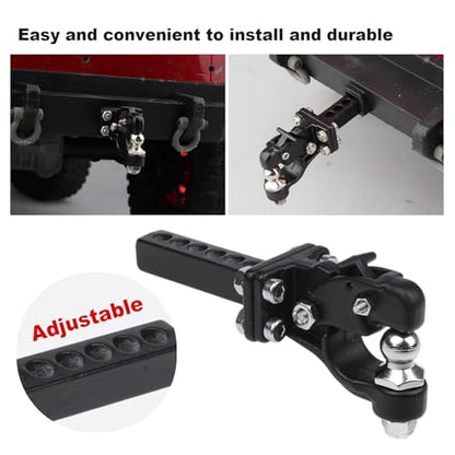 Hobbypark Metal RC Crawler Trailer Hook Simulation Rock Climbing Tow Hook Drop Hitch Receiver for Traxxas TRX4 Axial SCX10 II III Redcat Gen7 Gen8 1/10 Scale