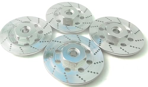Brake Discs with 12mm Hex Hub for Tamiya Sakura D4 1/10 Scale RC Cars - Aluminum Alloy Upgrade Kit for Drift, On-Road RC Car - CNC Machined Performance Part with Anodized Finish Silver - color: Silver