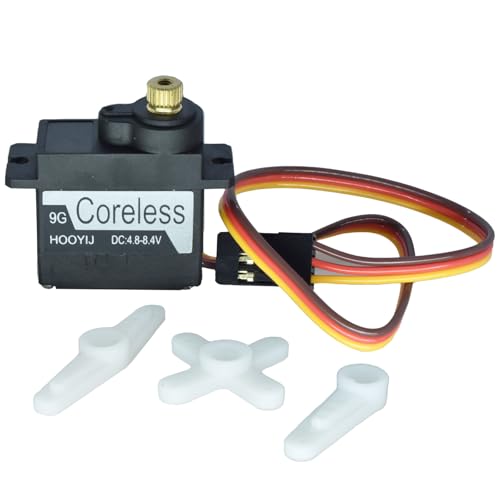 9g Coreless Servo Black, Full Metal Gear Micro RC Servo 4KG-CM Torque 4.8-8.4V for Arduino Fixed-Wing Aircraft RC Smart Car Robotic Arm DIY Projects (270 Degree) - style: one piece 270°