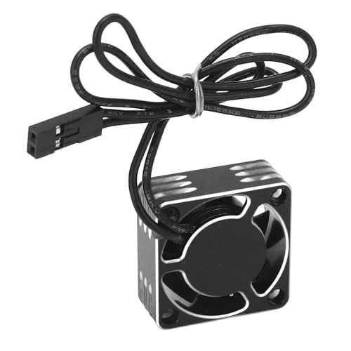 ESC Motor Cooling Fan, 25mm Universal RC Car Model Cooling Fan Lightweight Aluminum Alloy Plastic for AXIAL Hsp Redcat Hpi (Silver - color: SILVER