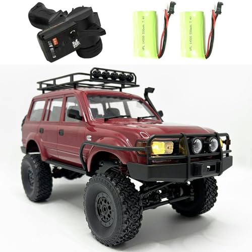 RC Crawler WPL C54-1 RC Truck 4x4 1/16 Scale Remote Control Rock Crawler | Off Road All Terrain Full Proportional 260 Motor Upgraded Chassis Hobby Car Adult 2 Batteries