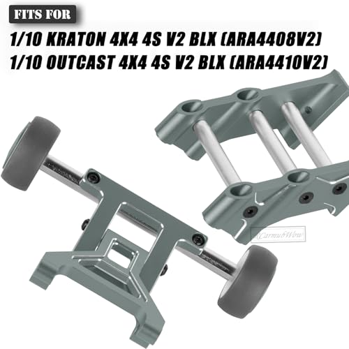 RC Aluminium Wheelie Bar Set & Wing Mount Upgrades Part for 1/10 KRATON 4X4 4S V2 BLX,OUTCAST 4X4 4S V2 BLX,Alloy Rear Wing Mount Stand Up Wheel Hops Up,Replace ARA320613,ARA320631,Titanium - color: Titanium(1 Set)