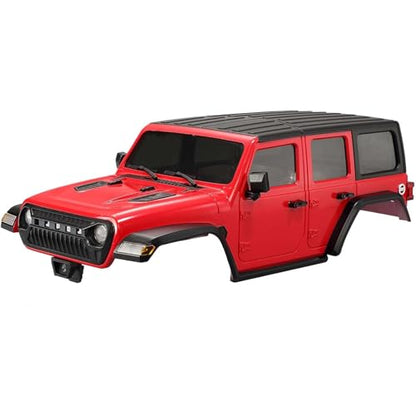 6.10inch/155mm Wheelbase Shell ABS Hardtop Body Kit Replacement Part for TRX4M Bronco Defender AX8560 1/18 RC Crawler Chassis (Red) - color: Red