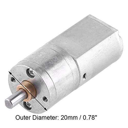 DC 12V High Electric Gear Reduction Motor 15~200RPM Outer Diameter 20mm / 0.78"(100RPM)