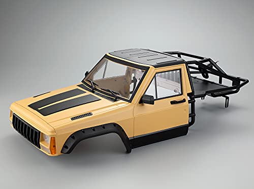 RC Crawler Body Cab & Back-Half Cage Body Shell for 1/10 RC Crawler TRX4 SCX10 90046 AT4 GEN 8 Scout II (Yellow) - color: Yellow