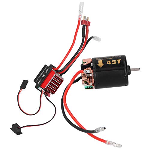 RC Motor ESC Kit,High Torsion 540 Brushed Motor,360A ESC with T Plug Accessory Fit for Tamiya 1/10 RC Car Model (45T) - size: 45T