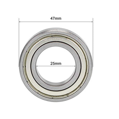 uxcell 6005ZZ Deep Groove Ball Bearings Z2 25mm X 47mm X 12mm Double Shielded Carbon Steel 2pcs - size: 25mmx47mmx12mm