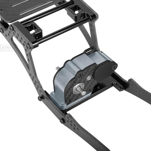RC Carbon Fiber Frame Chassis w/Gearboxes Upgrades Part for 1/10 SCX10 SCX10 II 90046 90047 RC Crawler Car,Titanium - color: Titanium - Parts