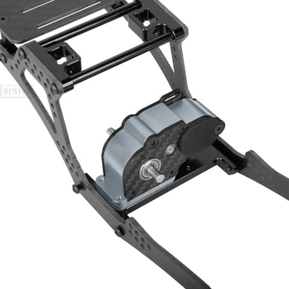 RC Carbon Fiber Frame Chassis w/Gearboxes Upgrades Part for 1/10 SCX10 SCX10 II 90046 90047 RC Crawler Car,Titanium - color: Titanium - Parts