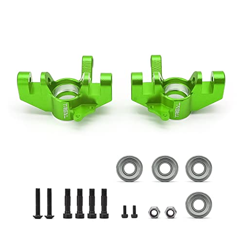 TREAL Alu# 7075 Front Steering Knuckles (Left&Right) for 1/10 Losi Hammer Rey U4 (Green)