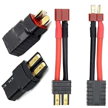 2Pairs RC Lipo Battery Charger Cable for T Plug to T/R Adapter Compatible with Slash/Rustler/Stampede/Bandit/E Revo RC CaR