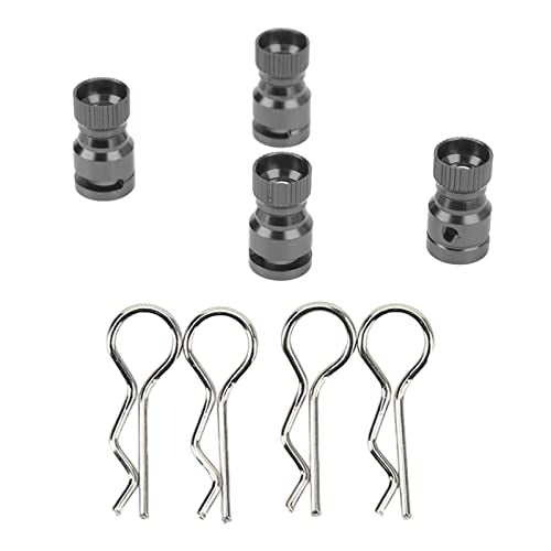 RC Body Shell Hole Column Locator, Professional RC Body Shell Mount Column Hole Locator Aluminum Alloy 4Pcs Replacement for RC Car for PVC Car Shell (Black)