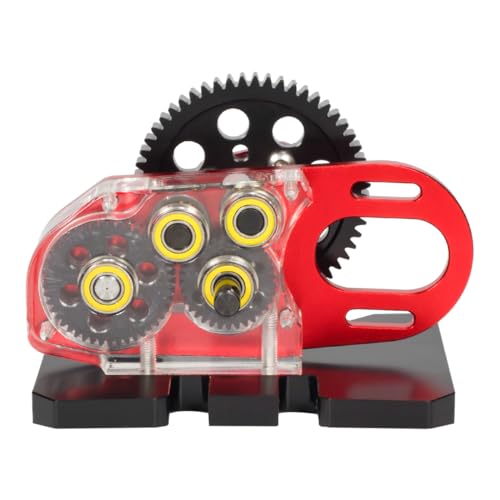 SCX10 LCG 2 Low Transmission 30% Overdrive Gearbox with Non-Slip Shell for 1/10 Axial SCX10 III II TRX4 RC Crawler Car Upgrade Parts (Red) - color: Red