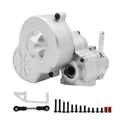 Metal Complete Transmission Cutoff Gearbox with Dig Gear for 1:10 Axial SCX10 AX10 Wraith RC Crawler Car (Silver) - color: Silver