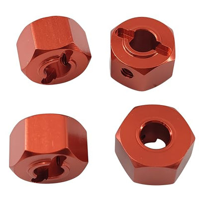 12mm Aluminum Wheel Hex Hub Adapter for 1/10 Mini Maxx RC Car (Red) | Alloy,3654,Upgrade Parts,CNC Machined,High Strength,Precision Fit,Wear Resistant,Easy Installation - color: Red