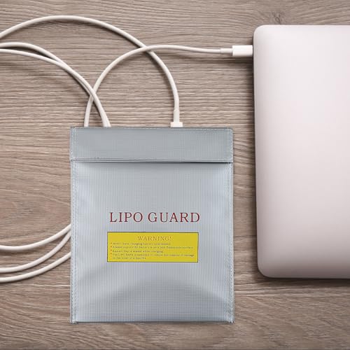 2pcs Lipo Battery Storage Bag - Fireproof and Explosion-Proof Lithium Battery Pouch - Fire-Resistant Pouch for Safe Charging Small Electronics Protection - color: Silver