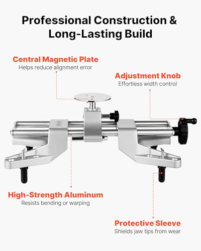 VEVOR Wheel Clamp & Magnetic Adapter, 1 PC Aluminum Alloy Wheel Alignment Tool for Precise Camber Gauge, Fits 11-25 Inch Rims, Universal Magnetic Gauge Tire Repair Tool for Car Truck SUV Motorcycle