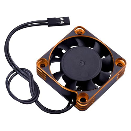 RC Car Motor Cooling Fan Heatsink 16000RPM Brushless ESC Cooling Fan 40x40mm for RC Car 1/8 1/10 540 550 Motor (Gold) - color: Gold