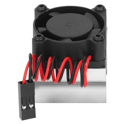 VGEBY RC Motor Cooling Fan, Efficient Heat Dissipation Compact 1/18 Scale Heatsink for RC Enthusiasts Hobbyists Racing Maintenance - color: Silver