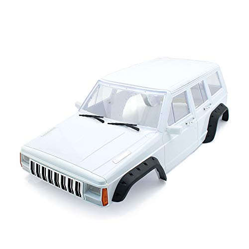RC Car Hard Body Shell Kit,313mm Wheelbase Cherokee Body Car Shell for 1/10 RC Crawler Axial SCX10 & SCX10 II 90046 90047 TRX4 Kit (White) - color: White