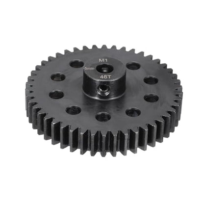 MECCANIXITY Steel M1 Gear Set 46T 5mm Shaft Motor Gears for RC Vehicles Truck Drift Car Part, Black - size: 46T