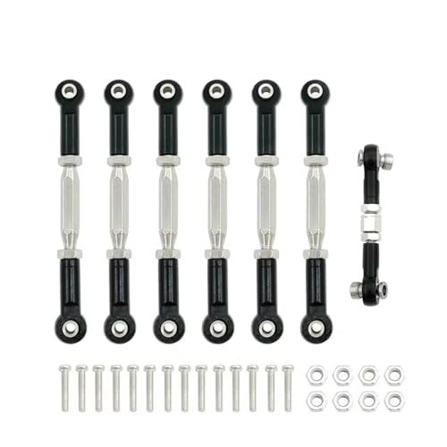 For Traxxas For Slash 4X4/2WD 1/10 1 Set Aluminum Turnbuckle Camber Link End Adjustable Kit RC Car Upgrade Parts Models(Black) - color: Black