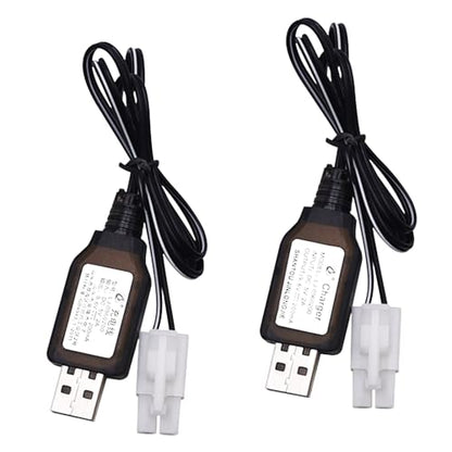 Blomiky 2 Pack 9.6V 200mA NiCD/NiMH Male Standard Tamiya USB Charge Cable for RC Cars Monster Trucks /9.6V Tamiya USB 2