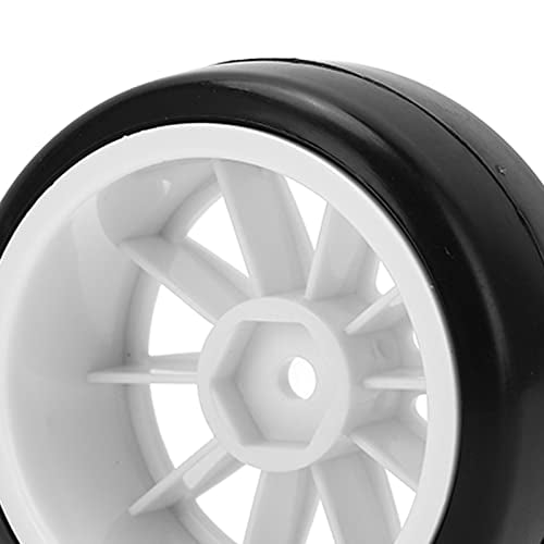 RC Drift Tire Wheels Rubber Plastic Hard Tires Ideal Drifting Effect for Car Accessories 12mm Hex Black Applicable for Tamiya TT01 1/10 RC Car