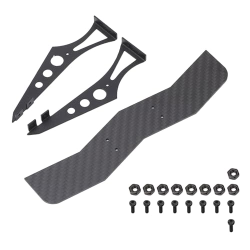 RiToEasysports RC Car Tail Wing Carbon Fiber Rear Spoiler for 1 10 RC Cars Universal Replacement with Aluminum Alloy Mounts Predrilled Design for TT02 XV01 PTG2 Drift Racing