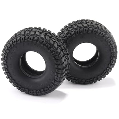 1.9 Rubber Rocks RC Tires with Foam Inserts - 120mmOD Tire Super Soft Rubber for 1:10 Scale Rock Crawlers, Trail Trucks - Compatible with Axial SCX10 90046 AXI03007 D90 Traxxas TRX-4, KM2 Wraith - size: 1.9in