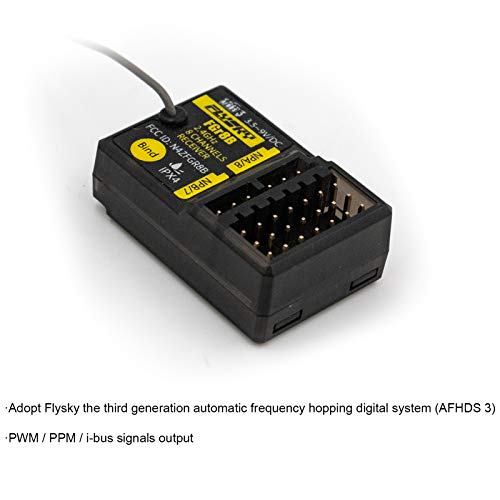 Flysky FGR8B Receiver, 2.4GHz 8CH Remote Control Receiver PWM/PPM/i-Bus Output Compatible with AFHDS 3 Transmitters and RF Modules PL18/ NB4 /NB4 Lite/ FRM302 (FS-FGR8B Receiver) - style: FS-FGR8B Receiver