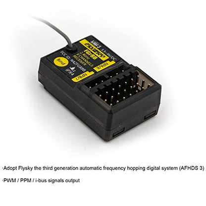 Flysky FGR8B Receiver, 2.4GHz 8CH Remote Control Receiver PWM/PPM/i-Bus Output Compatible with AFHDS 3 Transmitters and RF Modules PL18/ NB4 /NB4 Lite/ FRM302 (FS-FGR8B Receiver) - style: FS-FGR8B Receiver