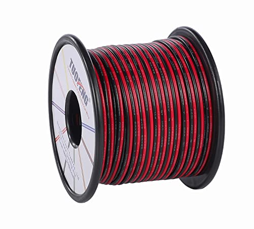 TUOFENG 22awg Electrical Wire 100 ft 22 Gauge Led Wire 2 Pin Extension Cable Wire Red Black Wires 12V/24V DC Cable for Led Strips Single Colour - size: 22 AWG 2 Parallel PVC Wire 100ft