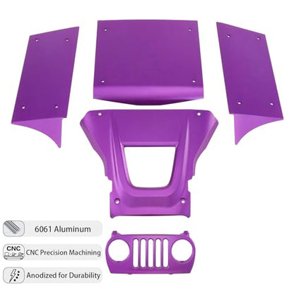 Aluminum Body Panels Kit for Vanquish H10 Optic Sparco H10 Optic Yokohama RTR 1/10 RC Crawler Upgrade Parts (Purple) - color: Purple