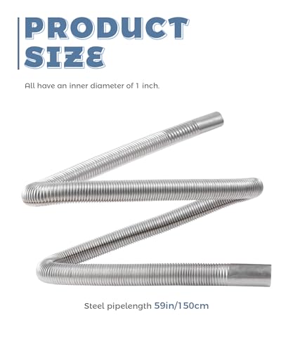 Generator Exhaust Extension Kit,Car Accessories Universal Stainless Steel Fuel Tank Diesel Gas Vent Hose Length,Automotive Replacement Flexible Exhaust Tubing,Fit for Cars,Trucks,SUVs (59")