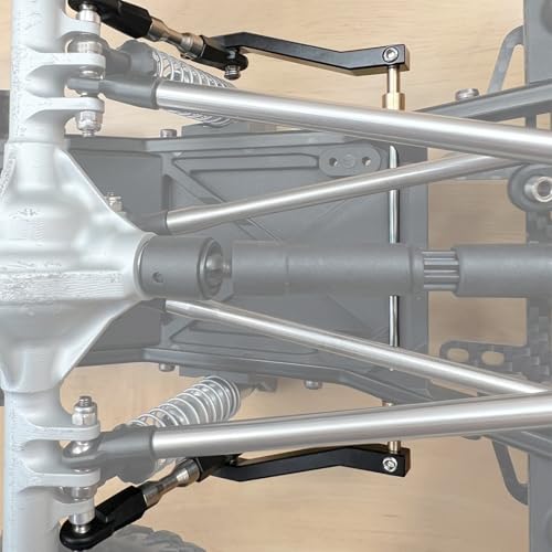 Metal Rear Sway Bar Anti-Roll Kit for 1/10 Axial Wraith RR10 Yeti | Adjustable mounting holes for fine-tuning, durable alloy brackets, fits RR10 90048/90053 & Yeti 90025/90026/90050 - color: Black